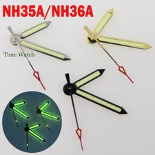 Silver/Black/Gold Watch Hands Fit For NH35 NH36 4R36 7S36 7002 7009 Green Lume