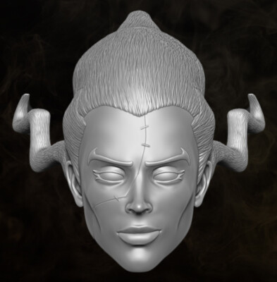 Bride Creature Commandos B 1:18 scale custom unpainted Head 3.75'' Action Figure