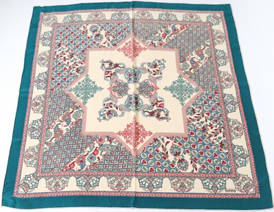 Gulsoy Ipek gemustertes Seidentuch/Tuch - creme/grün - X LARGE