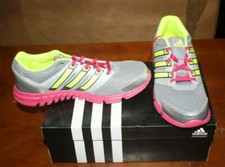 NIB ADIDAS FALCON PDX XJ SHOES SIZE YOUTH 6 GREY/GREEN/PINK FREE SHIPPING