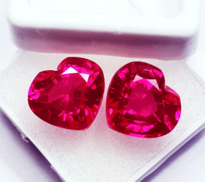 Natürlich Rosa Saphir 9 Zu 10 Karat Lose Edelstein Herz Form Paar Certified R13 - Bild 1 von 4