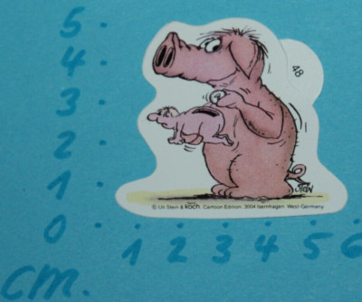Vintage Uli Stein Pig Decal Sticker No.48 from 1988 to 1990