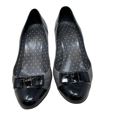 MOSCHINO CHEAP & CHIC Black Two Tone Bow Pumps Size 7 37