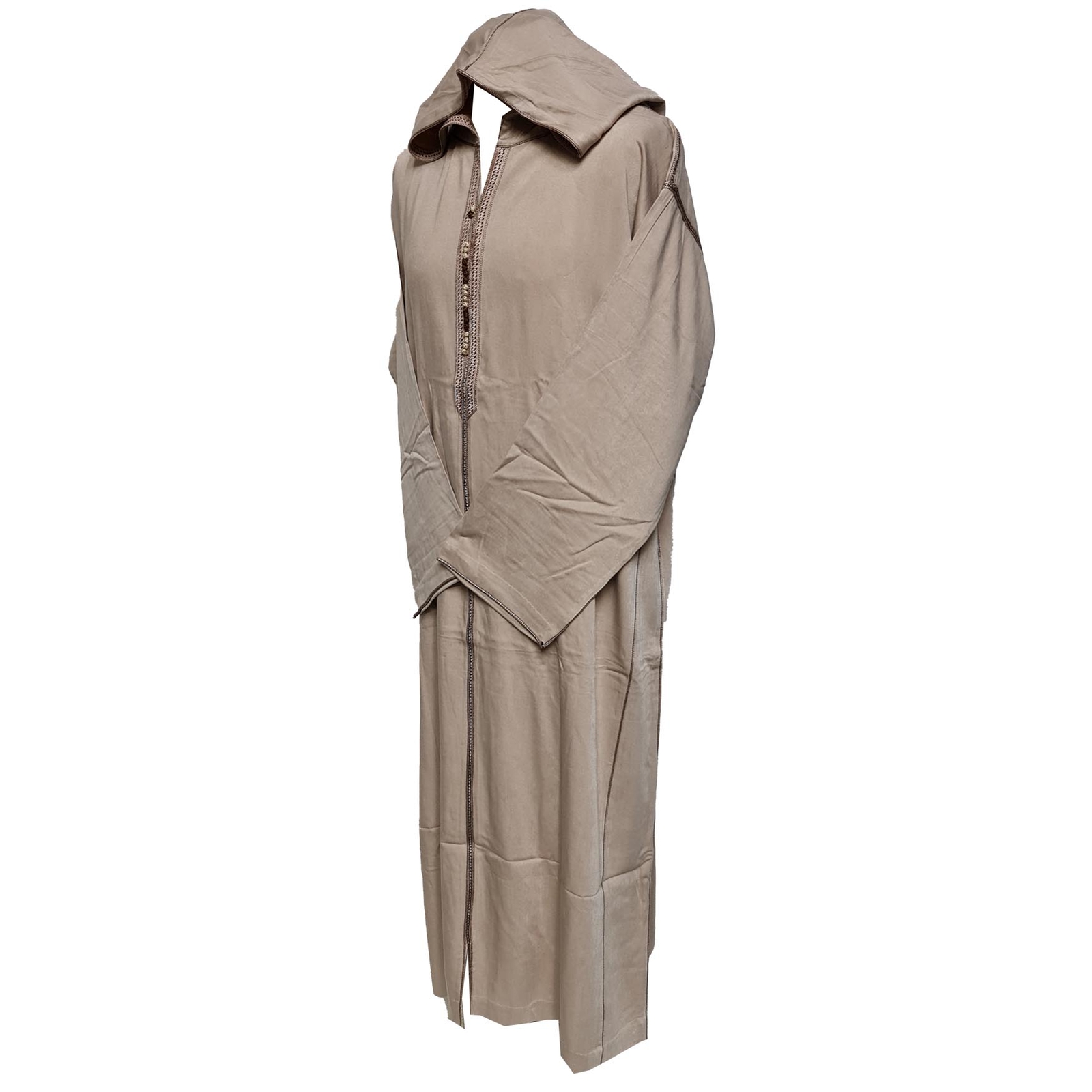 Veste Capuche Marocaine Unisexe En Laine Mélangée - Marron Et Blanc - Neuf Avec étiquettes
