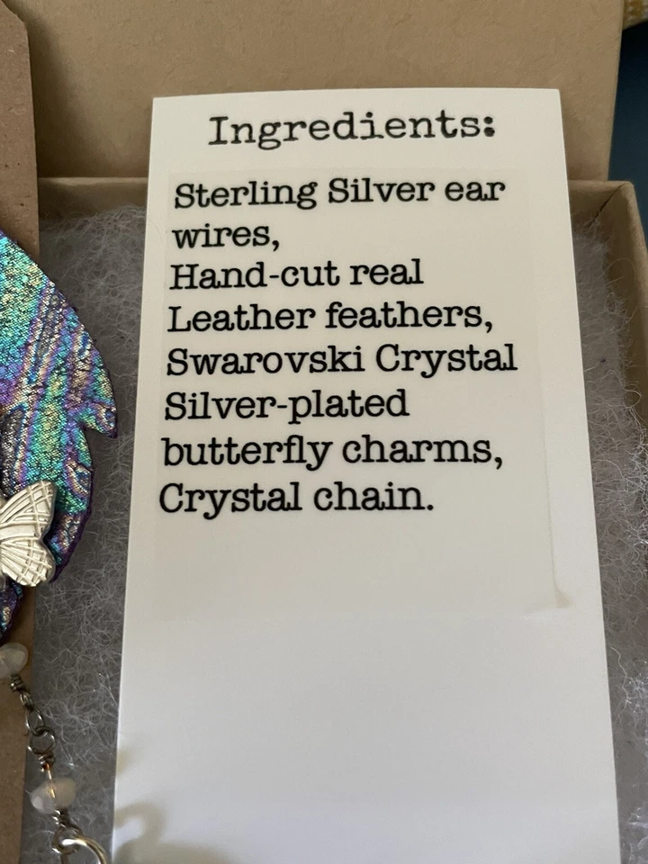Серьги ручной работы от Zoe Love Creations висячие с мерцающими бабочками - Изображение 3 из 4