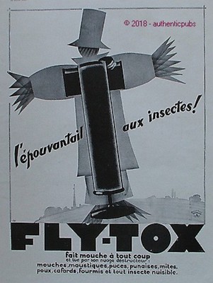 1930 FLY TOX INSECTICIDE INSECT SCARECROW ADVERTISEMENT FRENCH AD PUB