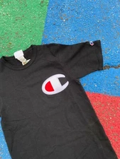 Champion Sportswear Heritage Big C Patch Logo black shirt streetwear size Small