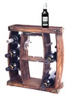 New Vintiquewise Decorative Wooden 8 Bottle Rustic Wine Rack with Glasses Holder