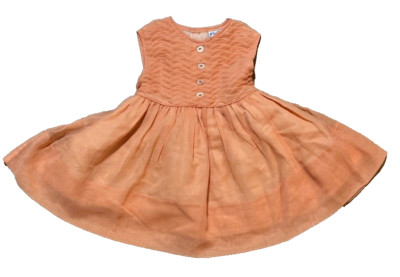 Vintage Cinderella Brand Dress Sleeveless GirlsSize 3 Solid Peach Lined NEW