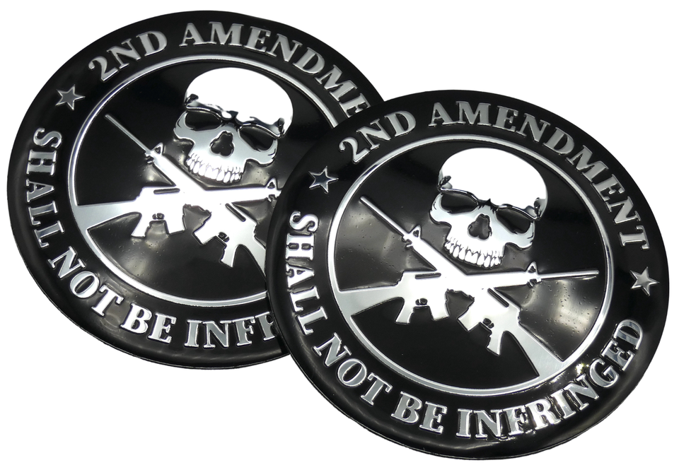 2x Metal 2nd Amendment Decal Sticker Emblem Badge Auto Car Truck Dome 2 ...