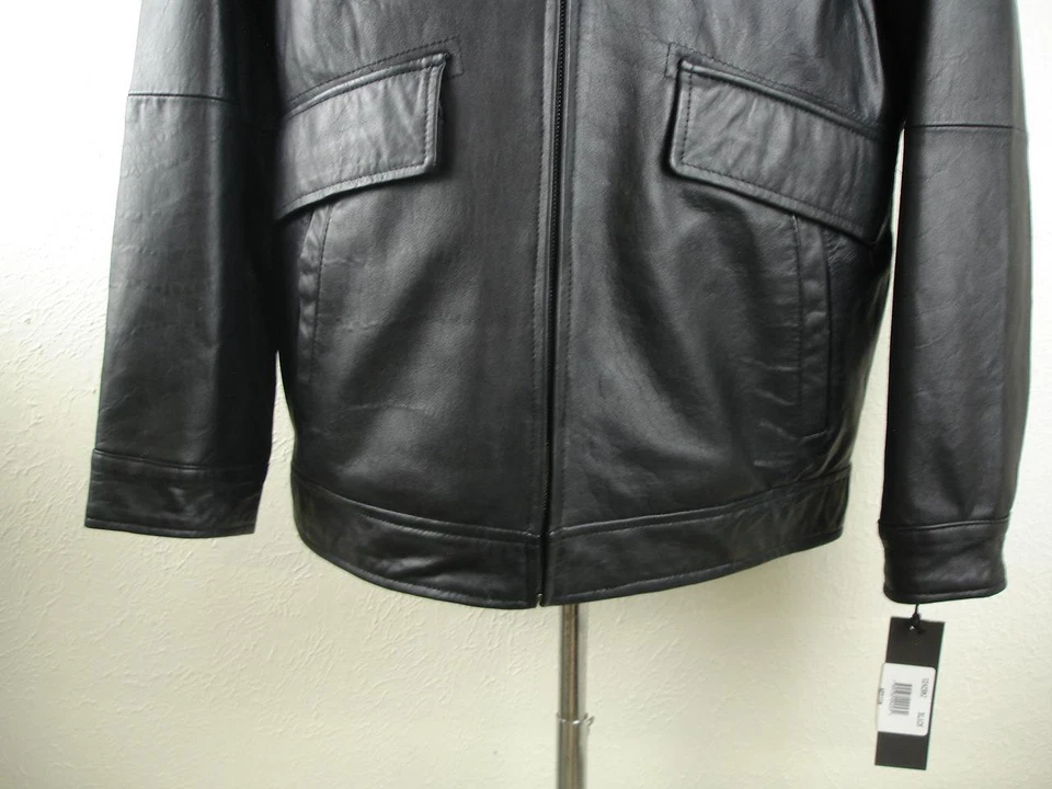 Men's M R&O Reilly Olmes Black A-2 Type Leather Bomber Flight Jacket Insulated - Image 3 of 4