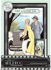 Docrafts Papermania Art Deco Roaring 20's A5 decoupage card kit Rolls Royce Car
