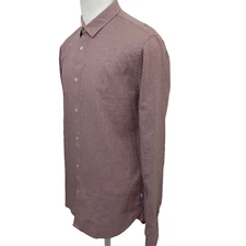 Scotch & Soda Amsterdam Slim Men's Size L Beige Geometric Casual Shirt