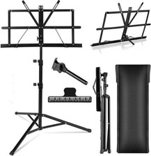 Atril para partituras y libros de escritorio, plegable, reforzado, extra estable