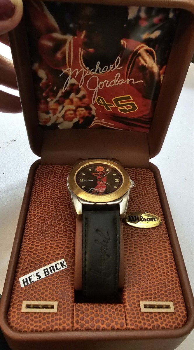 RARE Wilson MICHAEL JORDAN GLO WATCH “He's Back” in Leather Case