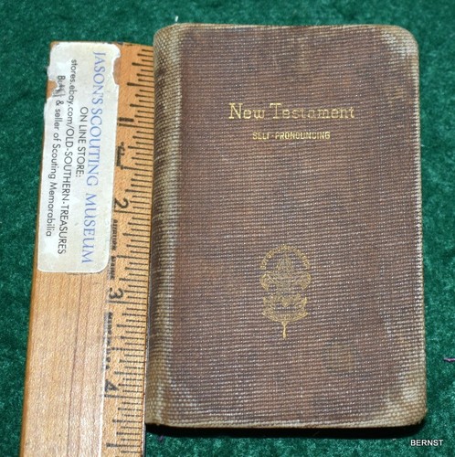VINTAGE EARLY BOY SCOUT NEW TESTAMENT BIBLE - c. MID TEENS - Picture 5 of 11
