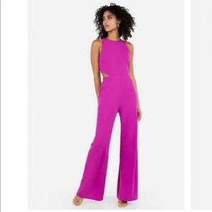 purple wide leg jumpsuit