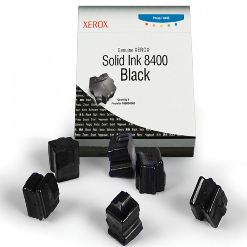 Cartouches XEROX 108R00608 d'origine noire pack de 6 blocs de cire solide pour Phaser 8400