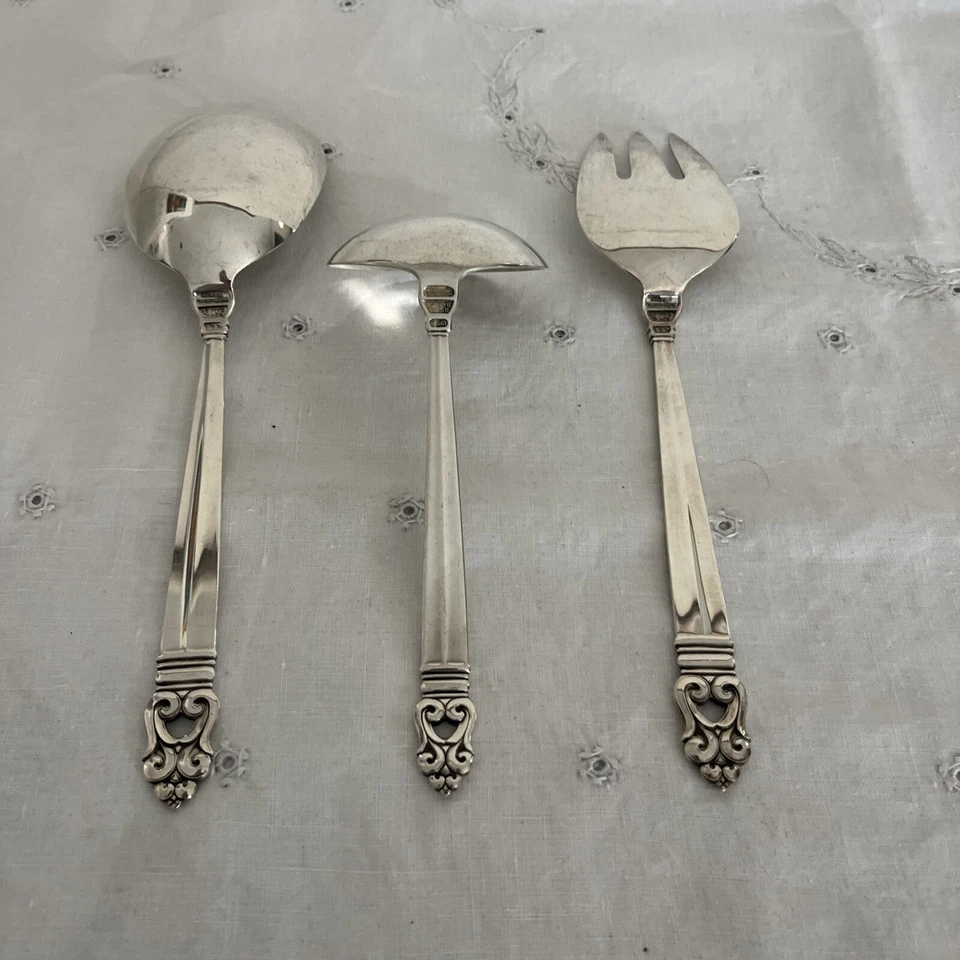 3 piezas para servir Royal Danish de plata esterlina internacional Foto 4 de 4