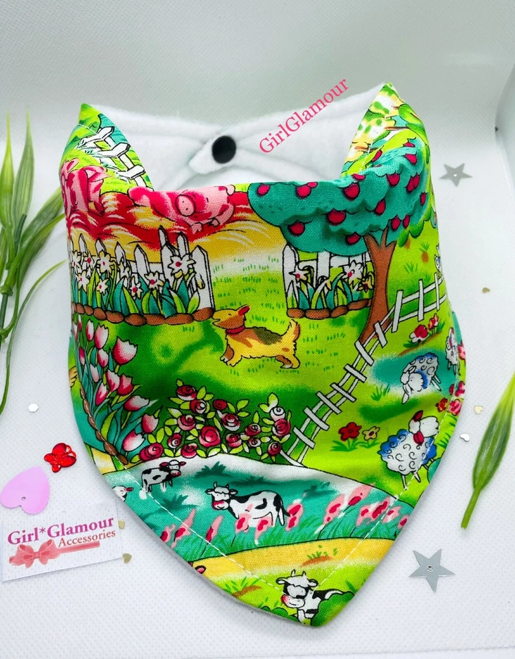 GIRL*GLAMOUR Bauernhof Bauernhof Traktoren Lätzchen Bandana Babynahrung Halloween Kostüm Kühe Schafe