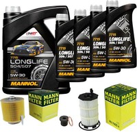 MANN-FILTER Inspektionspaket Mannol 9L Longlife 5W-30 FüR Audi A6 Allroad 4.2