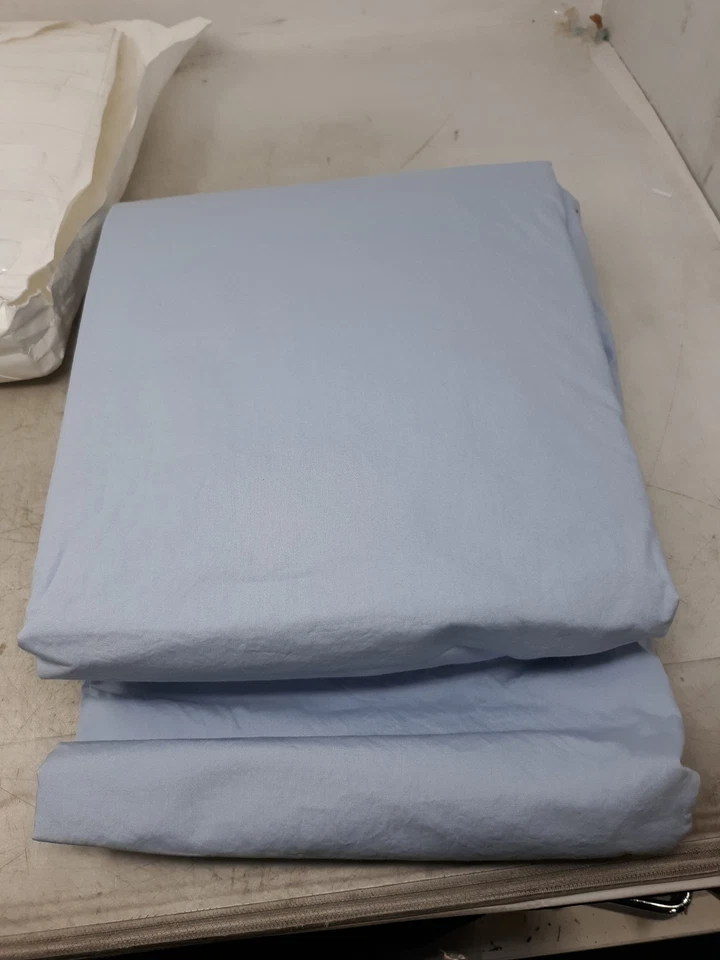 Tekla Percale Fitted Sheet Morning Blue 193X203X40 (Cal-King) - Image 2 of 4