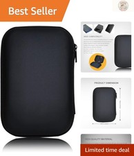 Lightweight Black Hard Drive Case with Internal Elastic Straps - Fits 2.5