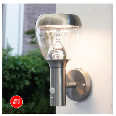 LED Außenleuchte PIR Bewegungsmelder 4 Modi SUS316 Silber