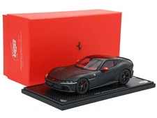 FERRARI 12CILINDRI MATT BLACK & DISPLAY CASE 1/18 MODEL CAR BY BBR P18254 E