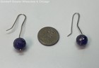 925 Sterling Amethyst Drop Bead Earrings 3.4g — photo 2