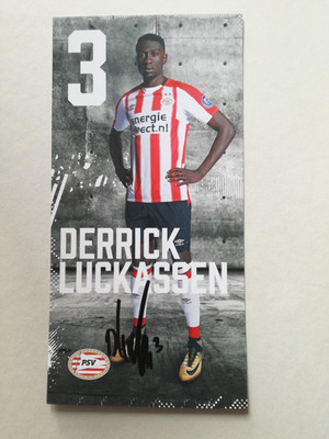 Derrick Luckassen + Autogramm Autogrammkarte PSV Eindhoven Niederlande 2017/18