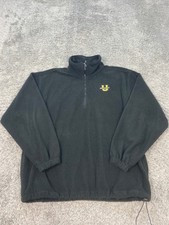 Landway Jacket Men Medium Black Fleece 1/4 Zip Pullover Sweater Vtg Made In USA