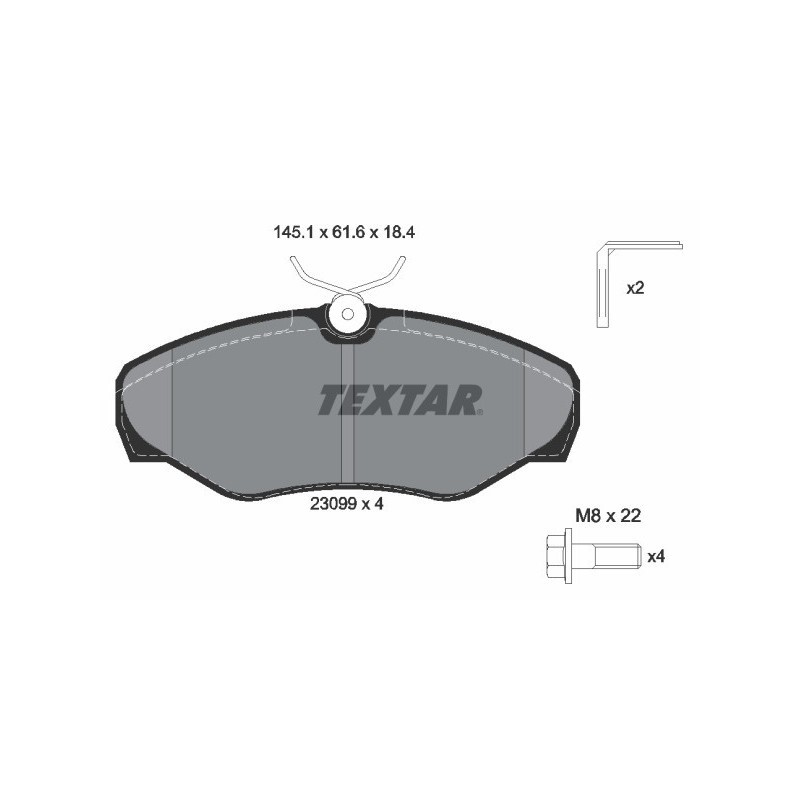 TEXTAR 2309902 Brake Pads Set Front for Vivaro Trafic Primastar Espace