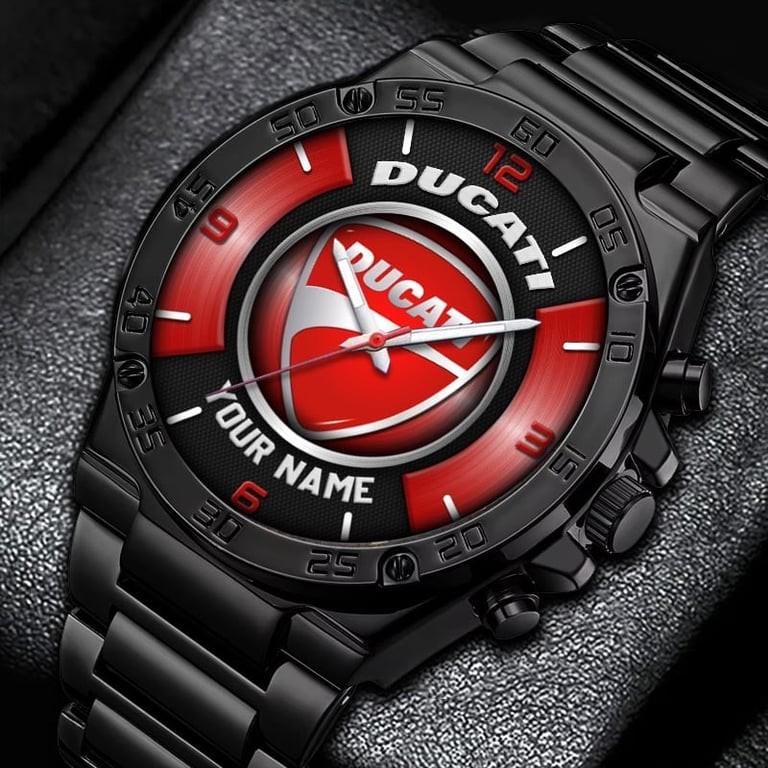 Ducati Motorcycle Fan Stainless Steel Personalized Watch