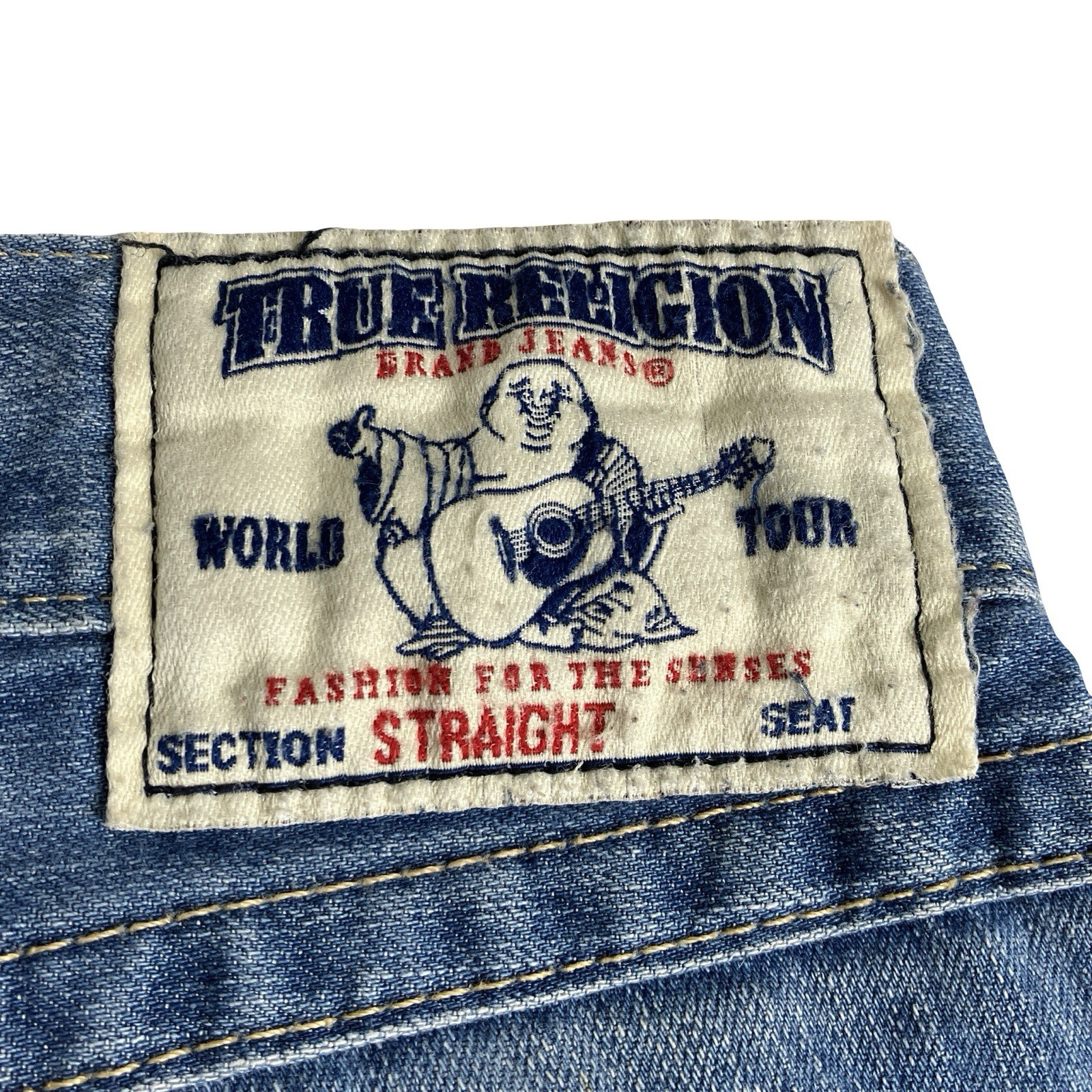 Vintage Y2K True Religion Jeans Mens 38x33 Straight Leg World Tour Made In USA thumbnail 7