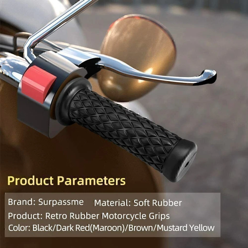 Soft Rubber 7/8" & 1" Handlebar Hand Grips Universal Fit Dirt Bike Motorcycle - Изображение 3 из 4