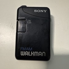 Vintage Sony Walkman SRF-29 Black AM/FM Radio w/ Belt Clip-unknown if works