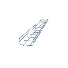 NavePoint Electro Zinc Plated Wire Mesh Cable Tray, 3.94"W x 1.97"D x 59.06"L ,