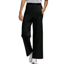 adidas Womens Black Wide-Leg Pull On Activewear Pants M Elastic Waist High Rise