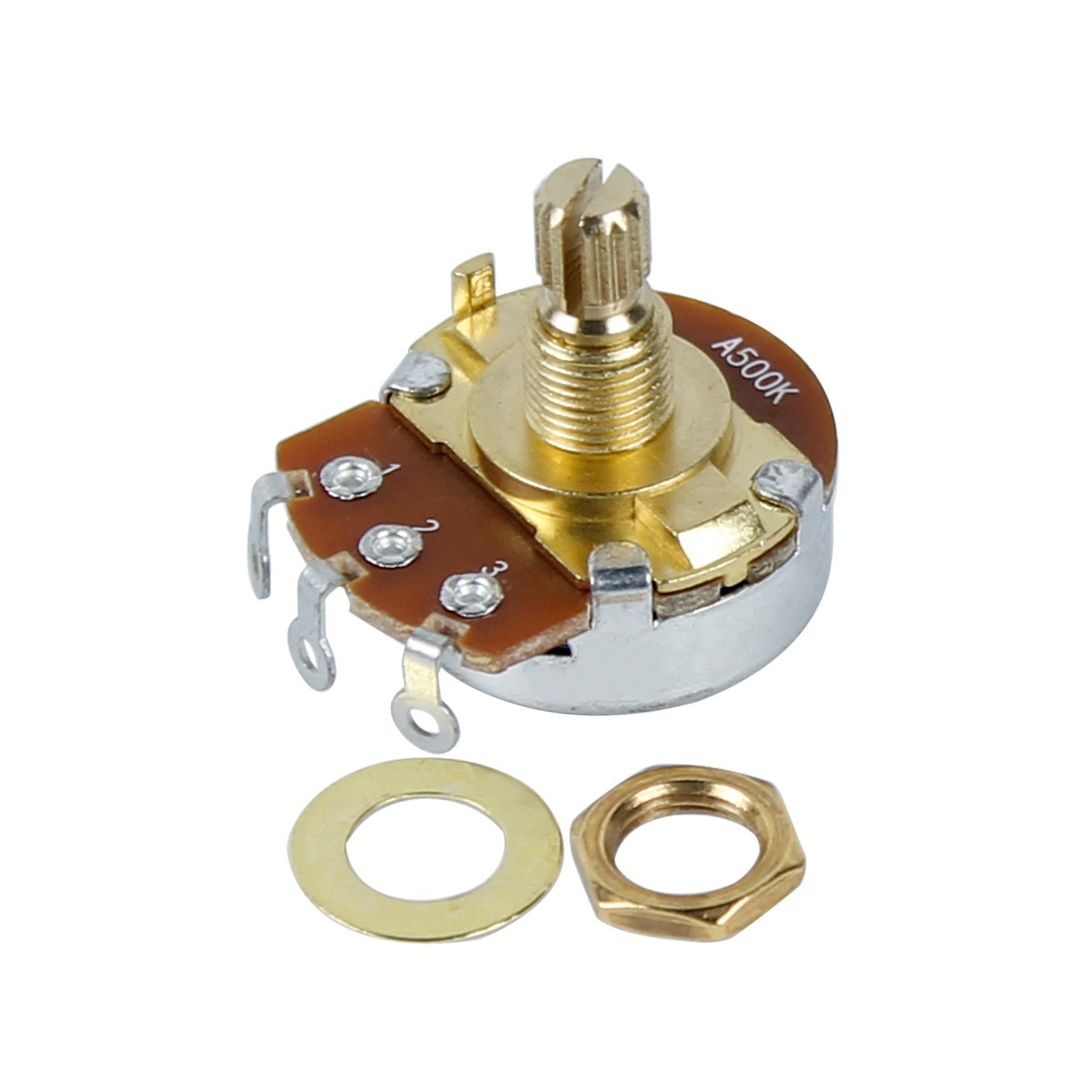 FLEOR 4pcs Golden Short Split Shaft Guitar Potentiometers Pots A500K+B500K