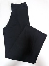 MANGO Women Fine-knit wide leg trousers Black Pull on SZ L