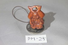 Miniature Netsuke Warrior Carved Wood Japanese Charm 28mm Collectible