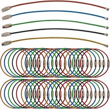 60PCS 6 inch Steel Wire Keychain, Colored Nylon Coated Stainless Steel Metal
