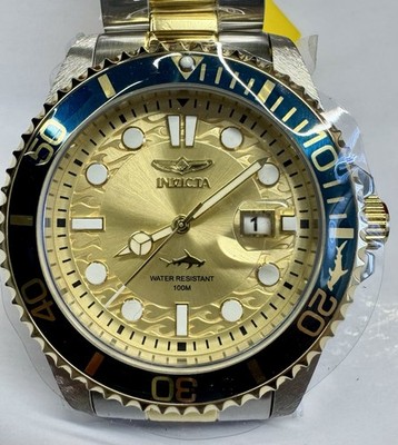 Invicta Pro Diver Men s Watch 30022 Gold Face New With Box and Tag w/Protec Film