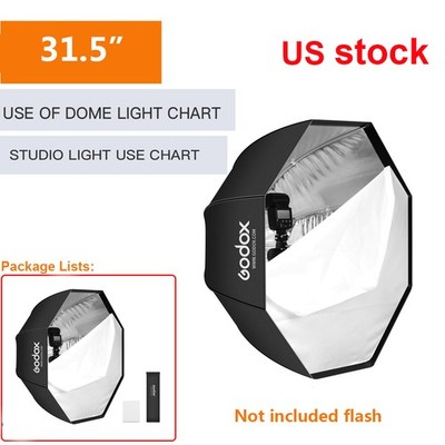US Godox 32'' 80cm Octagon Umbrella Softbox For Studio Flash Speedlite Monolight