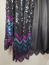 Erica Scott Size 20W Black Blue Purple Sequin Cocktail New Years Jacket Vintage