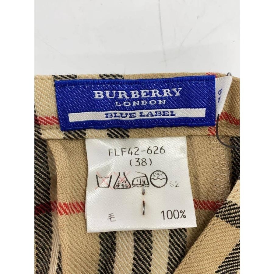 Burberry Blue Label Nova Plaid Pleated Mini Skirt Beige Size 38