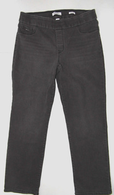 Womens Nine West Washed Black Heidi Pull On Straight Leg Jeans Size 16 Ebay 