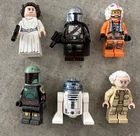 Lot Lego Minifigs Star Wars 6 Minifigs - R2D2, Boba Fett, Mandalorian, Etc￼
