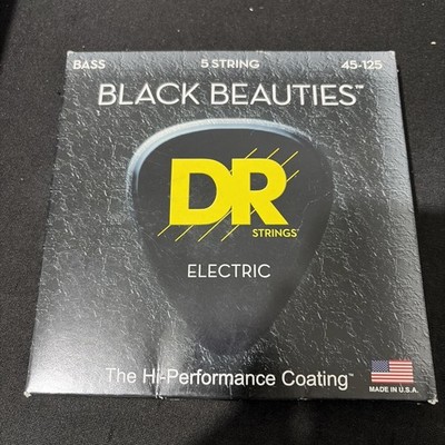 DR Strings BKB5-45 Black Beauties Coated 5-String Bass Strings Medium 45-125